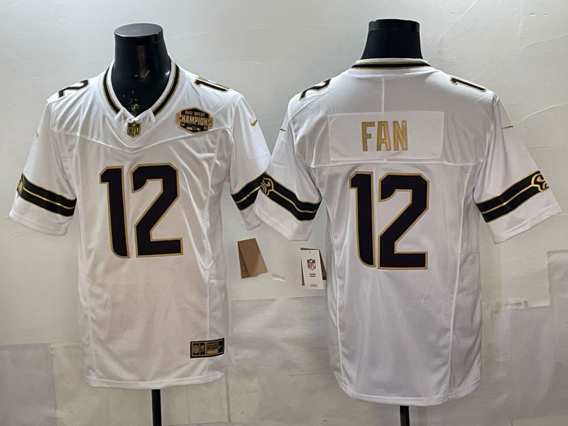 Men 2026 Seattle Seahawks #12 Fan White gold 3th generations Nike Limited NFL Jersey style 002->seattle seahawks->NFL Jersey